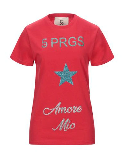 5 Progress T-shirts In Red