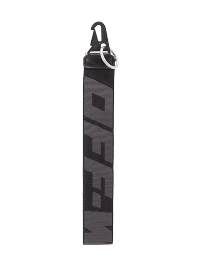 Off-white Logo-strap Keyring In Black