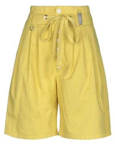 High By Claire Campbell High Woman Shorts & Bermuda Shorts Yellow Size 4 Cotton, Linen, Elastane In Yellow