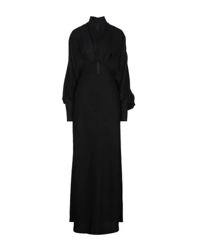 Erika Cavallini Long-sleeve Turtleneck Long Dress In Black