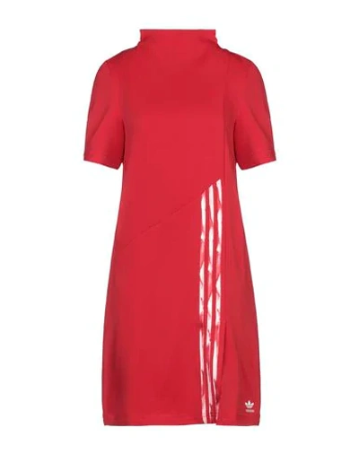 Adidas Originals Midi Dresses In Red