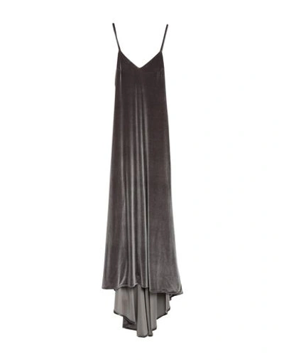 Black Coral Long Dresses In Grey