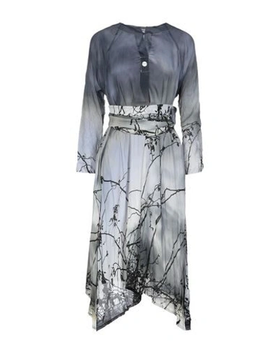 High By Claire Campbell Midi Dresses In Grey