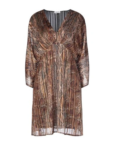 Liu •jo Short Dresses In Brown