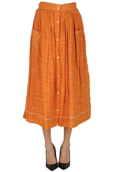 Soeur Delhi Midi Skirt In Orange