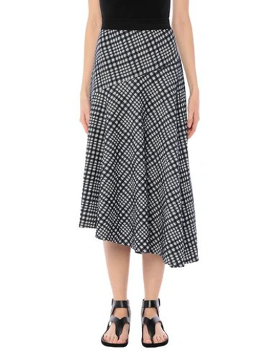 By Malene Birger Asymmetric Checked Draped Cotton-blend Midi Skirt In Blue