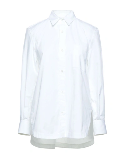 Caliban Cotton-blend Stretch Shirt In White