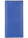 Valextra Vertical Leather Wallet In Blue