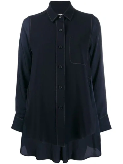 Alberto Biani Solid Colour Shirts & Blouses In Dark Blue
