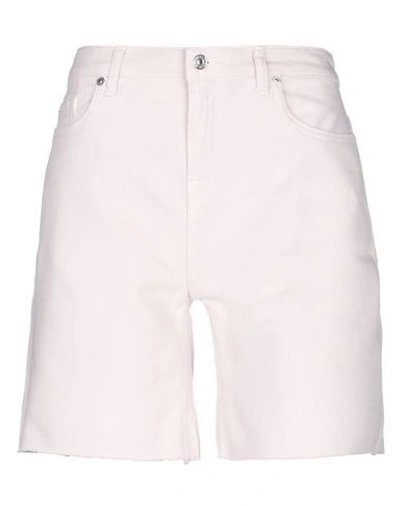 7 For All Mankind Cutoff Denim Shorts In Mineral Pink