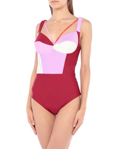 Fausto Puglisi One-piece Swimsuits In Maroon