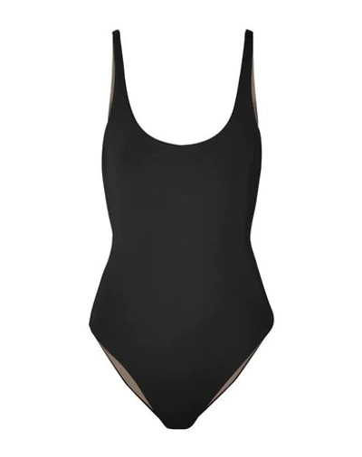 Skin The Lana Reversible Open-back Swimsuit In Black