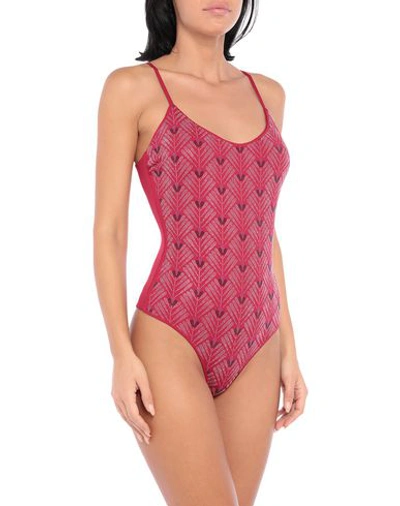 Fisico One-piece Swimsuits In Maroon