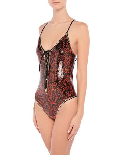 Pin Up Stars One-piece Swimsuits In Rust