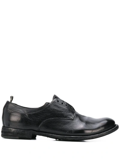 Officine Creative Textured Laceless Oxford Shoes In Black