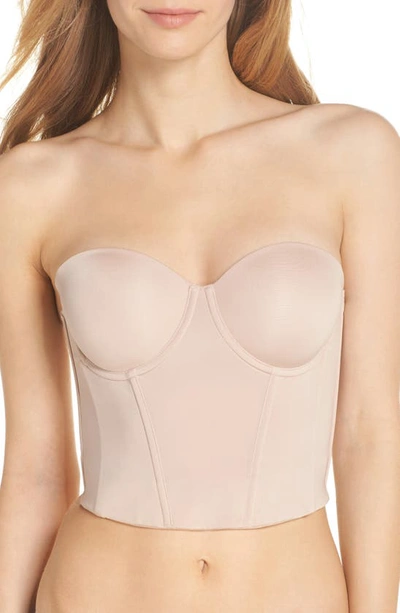 On Gossamer Beautifully Basic Convertible Strapless Underwire Bustier In Champagne