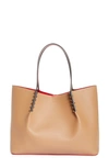 Christian Louboutin Large Cabarock Calfskin Leather Tote In Fennec
