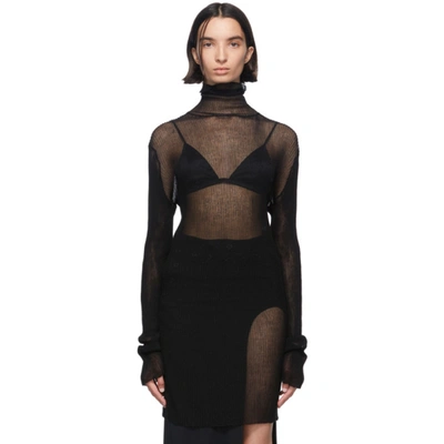 Ann Demeulemeester Black Knit Turtleneck In 099 Black