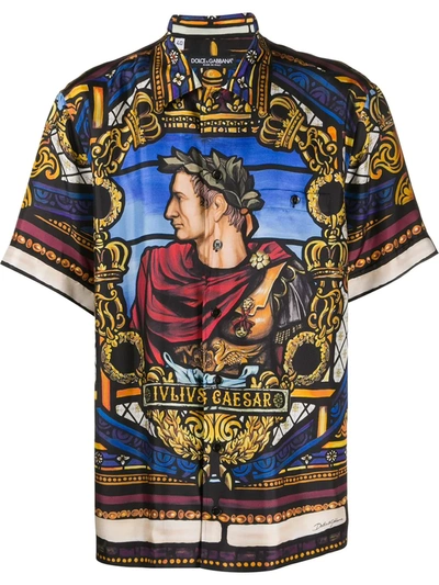 Dolce & Gabbana Julius Cesar Print Shirt In Multicolored