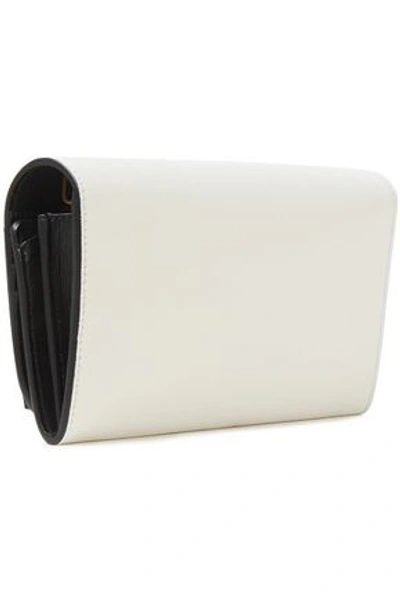 Moschino Printed Pebbled-leather Wallet In Off-white