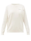 Brunello Cucinelli Cashmere Monili Pocket Crewneck Sweater In White