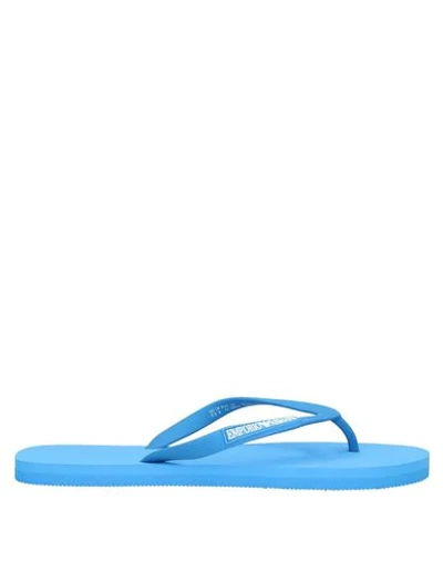 Emporio Armani Flip Flops In Bright Blue
