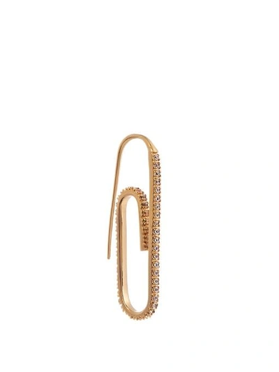 Hillier Bartley Embellished Gold-plated Paper-clip Earring In Gold-plated Brass