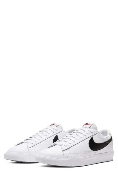 Nike Blazer Low Leather Sneaker In White,black