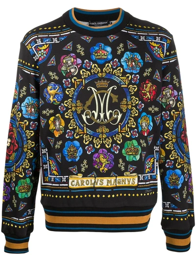 Dolce & Gabbana Stained-glass Window Sweatshirt In Black