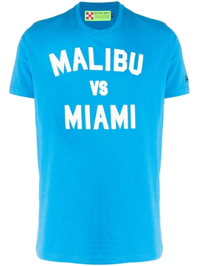 Mc2 Saint Barth Malibu Vs Miami Cotton T-shirt In Blue