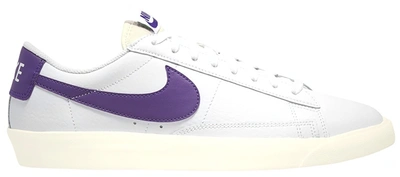 Pre-owned Nike  Blazer Low Leather White Purple In White/voltage Purple-sail
