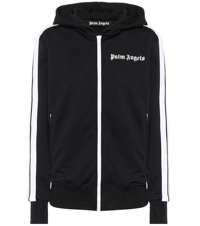 Palm Angels Logo Technical-jersey Track Jacket In Black