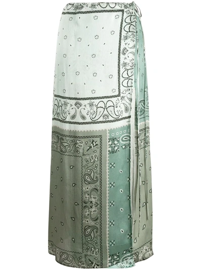 Amiri Paisley Maxi Skirt In Blue