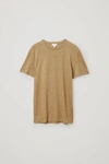 Cos Short-sleeved Linen T-shirt In Green