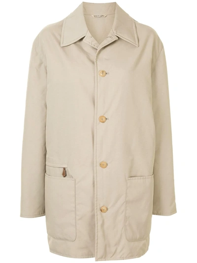 Pre-owned Hermes 1990s  Single-breasted Car Coat In Neutrals