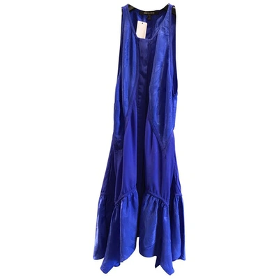 Pre-owned Roberto Cavalli Silk Dress In Blue