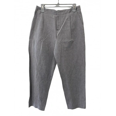 Pre-owned Chloé Linen Short Trousers In Grey