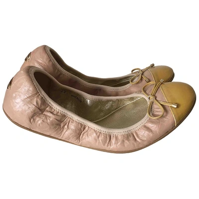 Pre-owned Jimmy Choo Leather Ballet Flats In Pink