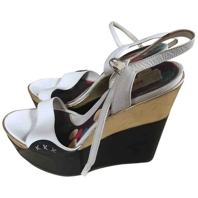 Pre-owned Kenzo Leather Sandal In White