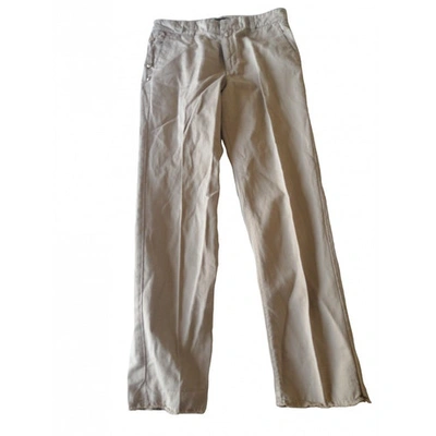 Pre-owned Golden Goose Large Trousers In Ecru