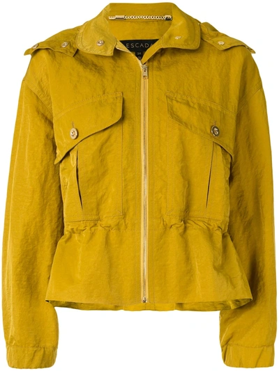 Escada Drawstring-waist Hooded Jacket In Yellow