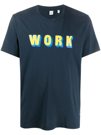 Aspesi Slogan-print T-shirt In Blue