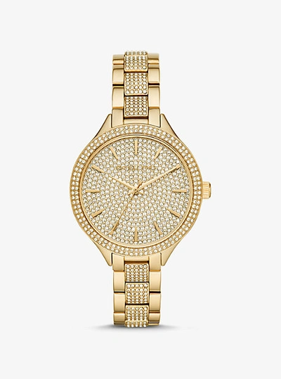 Michael Kors Pavé Gold-tone Watch