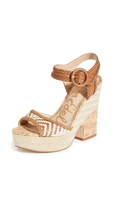 Sam Edelman Women's Lillie Woven Cork Platform Sandals In Brown