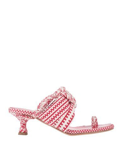 Antolina Paris Toe Strap Sandals In Red