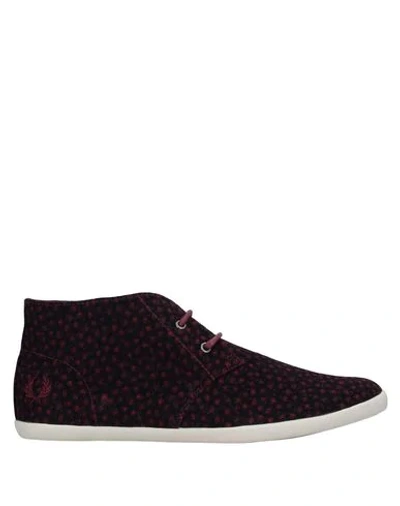 Fred Perry Ankle Boot In Garnet