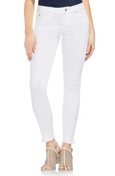 Vince Camuto Petites Frayed Skinny Jeans In Ultra White