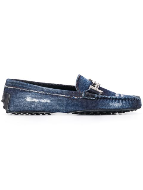 blue denim loafers