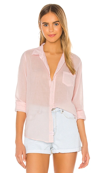 Frank & Eileen Barry Long Sleeve Button Down In Soft Pink Voile