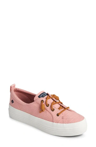 Sperry Crest Vibe Slip-on Platform Sneaker In Rose Smocked Fabric